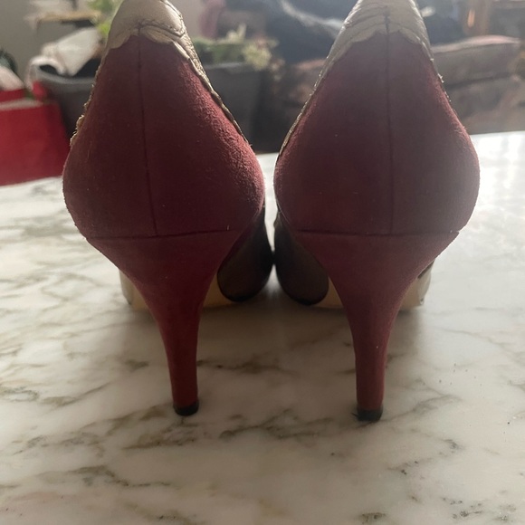 Cranberry & Gold Etienne Anigner stunning Vintage pumps 6.5 - Picture 3 of 6